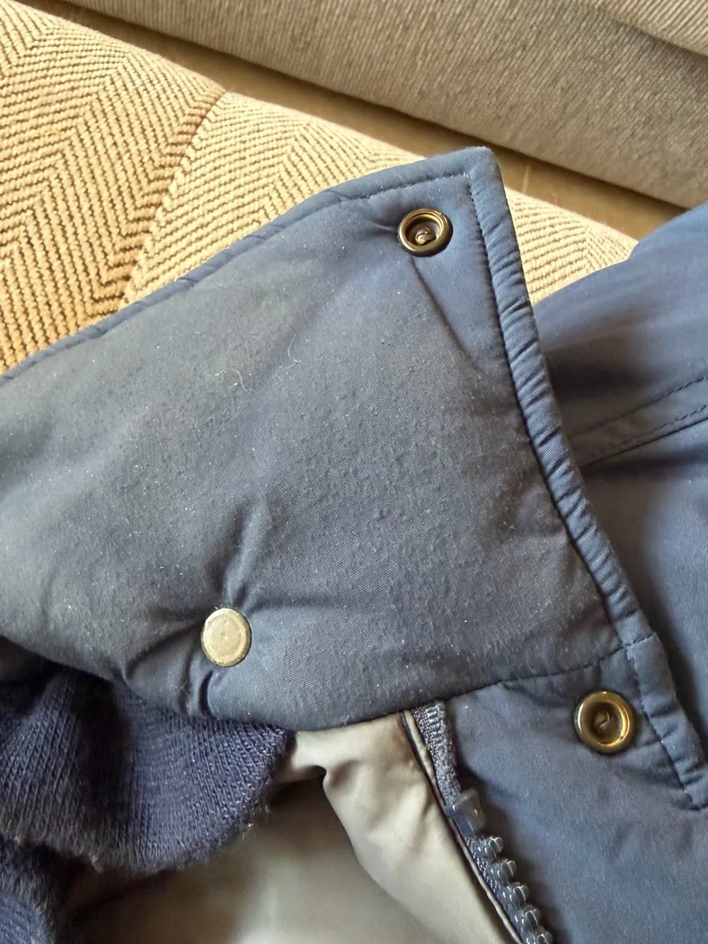 Vintage North Face Men's Navy Blue Puffer Ski Parka